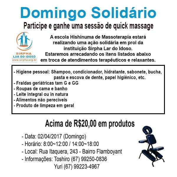 ação massoterapia domingo